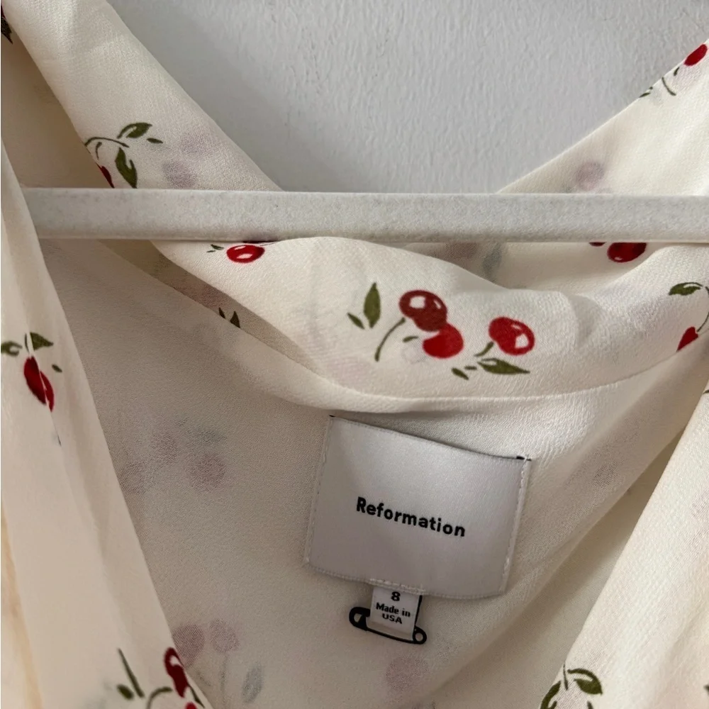 REFORMATION Kristine Cherry Mini Dress 8 - Picture 4 of 7